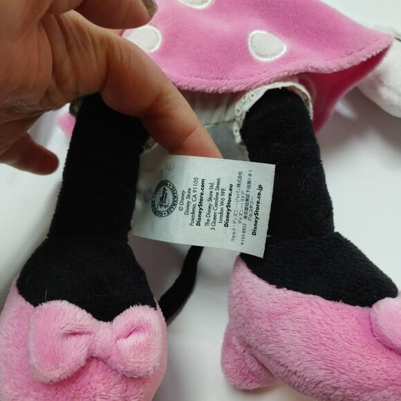 Disney Store Minnie Mouse Genuine Original Pink Polka Dots Dress 15in Plush - Picture 7 of 14
